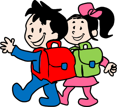 Children Going To School Clipart - School (400x366), Png Download