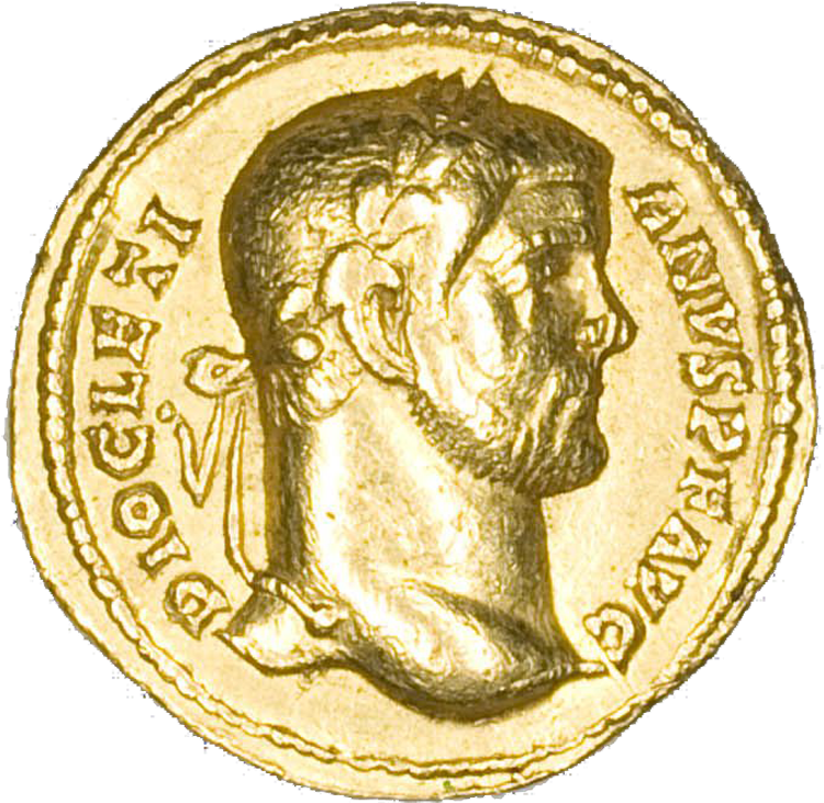Cyzicus Gold Coinage - Aureus (coin) Of Emperor Diocletian (1024x901), Png Download