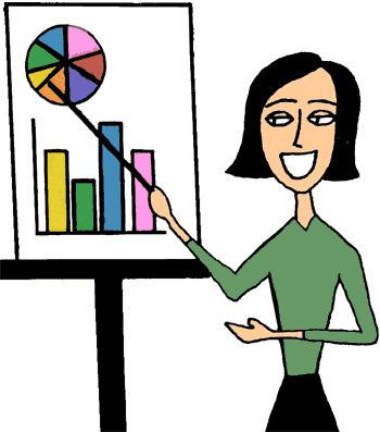 Teacher And Graph - Presentation Clipart (350x397), Png Download