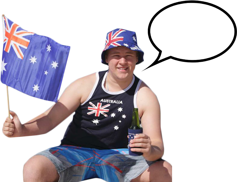 Australian Person With Speach Bubble Sitting Png Image - Sitting (940x627), Png Download