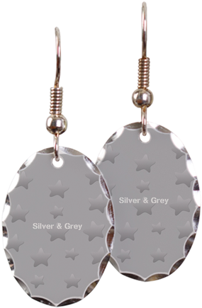Cool Grey Star Earring - Ornamental Grasses Pink Earring (460x460), Png Download