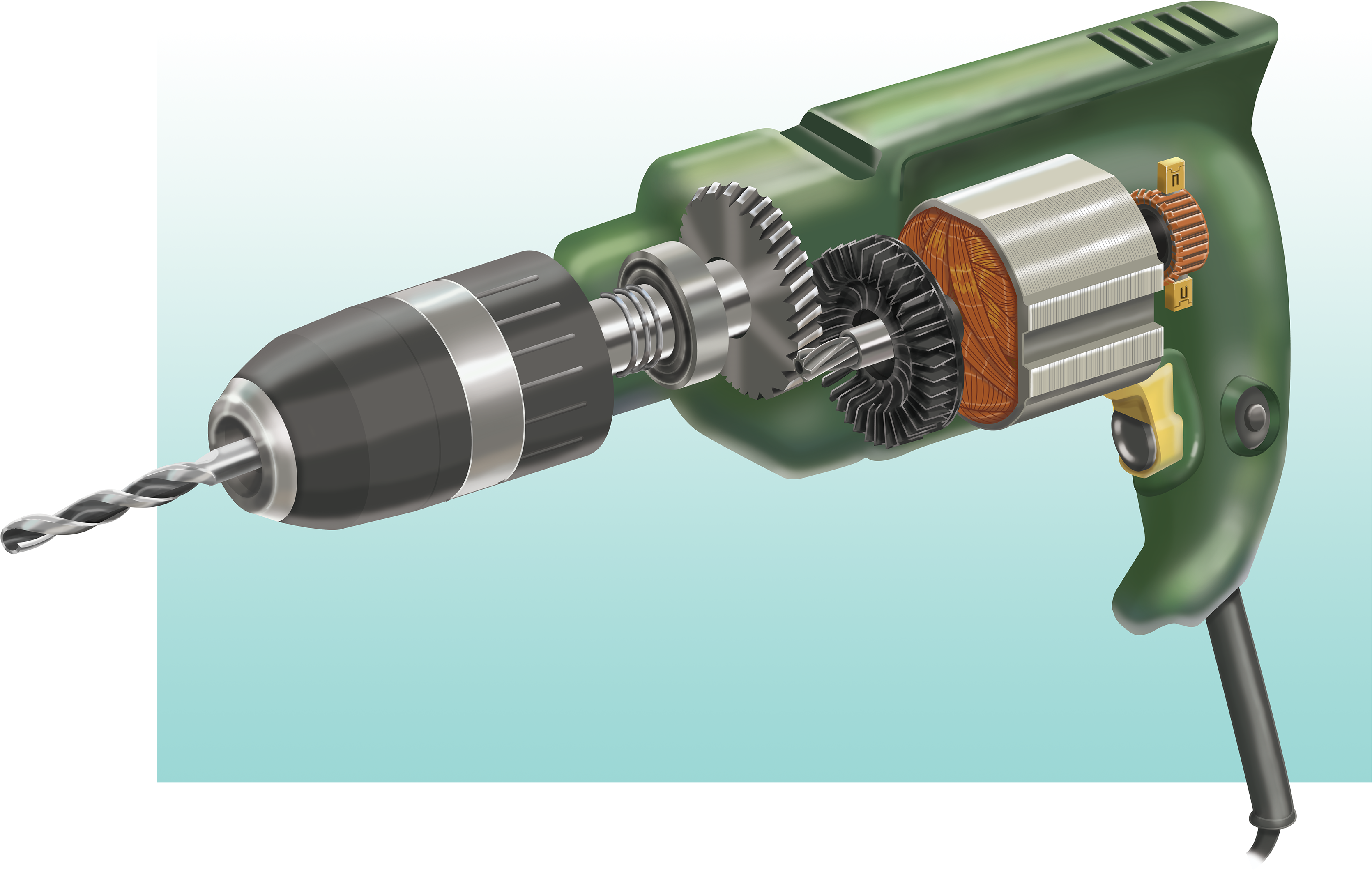 Handheld Power Drill (3840x2560), Png Download