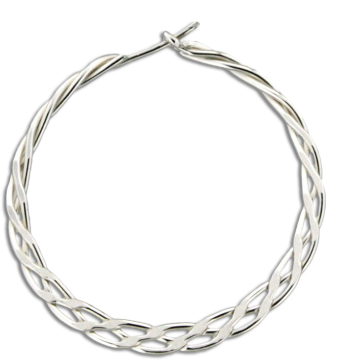 Braided Hoop Earrings - Bracelet (760x760), Png Download