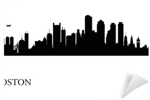 Boston City Skyline Silhouette Background Wall Mural - Boston City Skyline Outline (400x400), Png Download