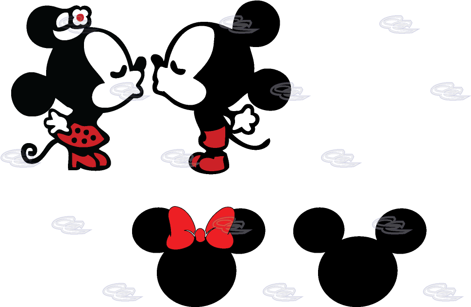 Mickey E Minnie Kiss (1013x697), Png Download