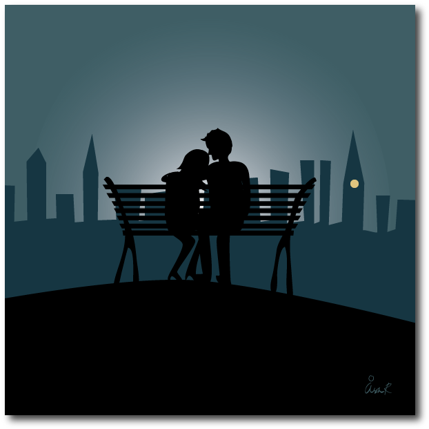 Love In The City Blå Square Shadow - Silhouette (753x842), Png Download