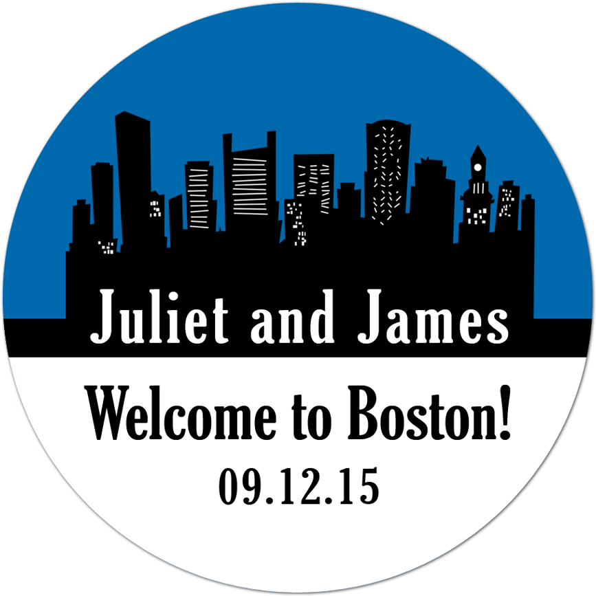 Boston Skyline Personalized Sticker Wedding Stickers - Mgm Archives Welcome To L.a. [dvd] Usa Import (1000x1000), Png Download