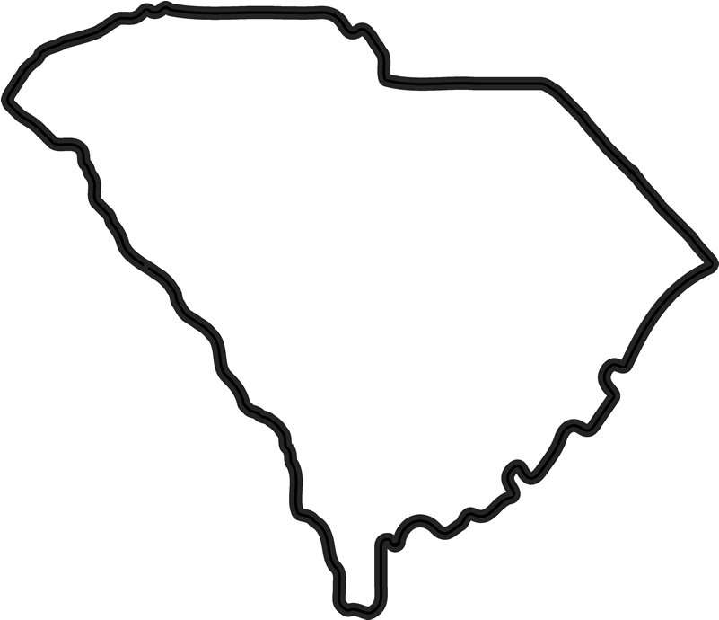 South Carolina Outline Rubber Stamp - South Carolina Outline (800x800), Png Download