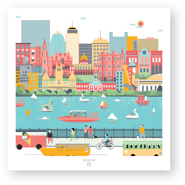 City Illustration - Boston - Boston Illustration (1024x768), Png Download