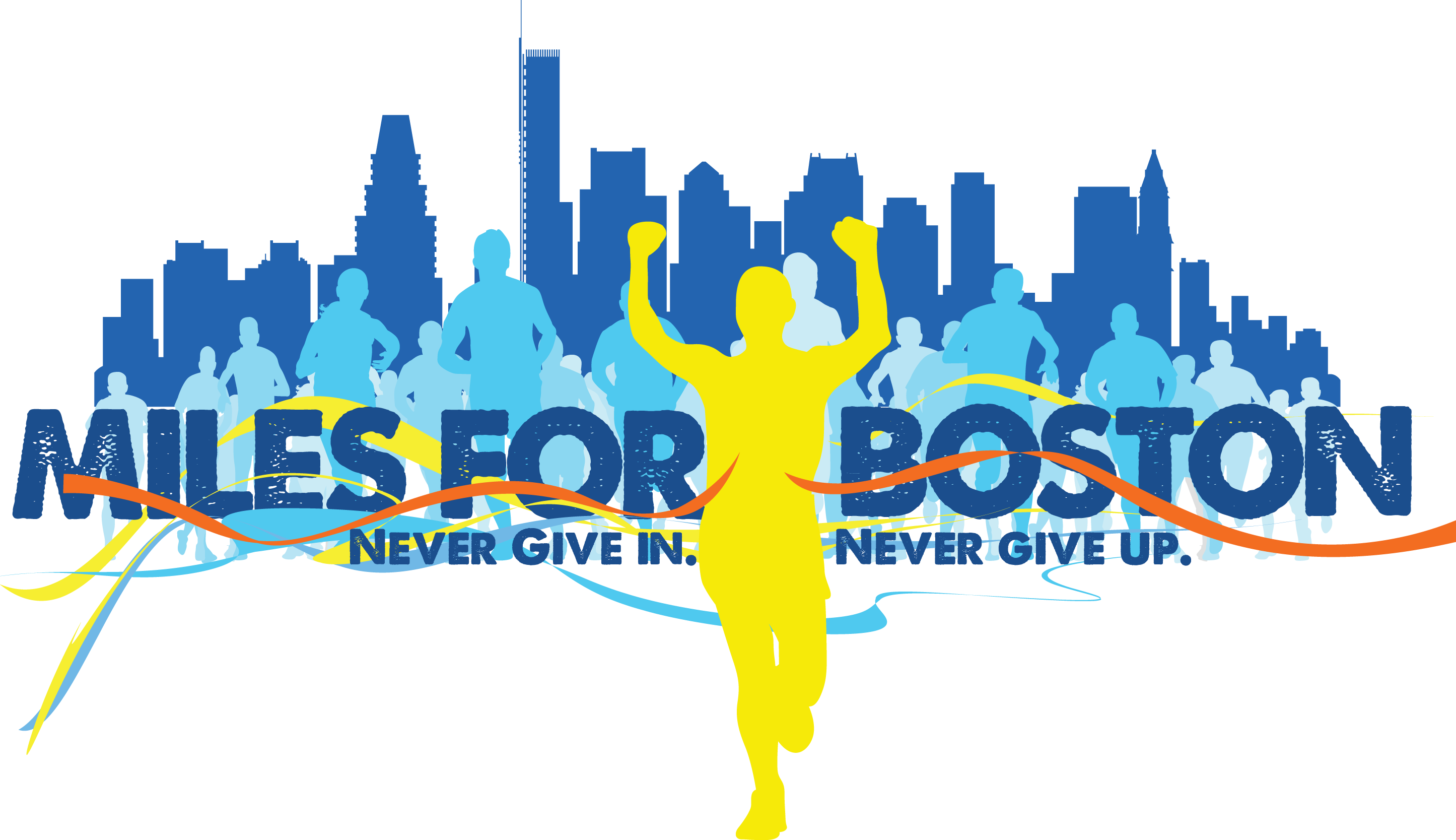 Shirt Design - We All Run Boston (2891x1667), Png Download