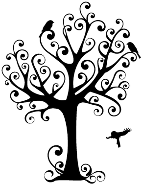 Choose Color - Funny Growing Tree Vinyl Wall Art (black) (645x400), Png Download