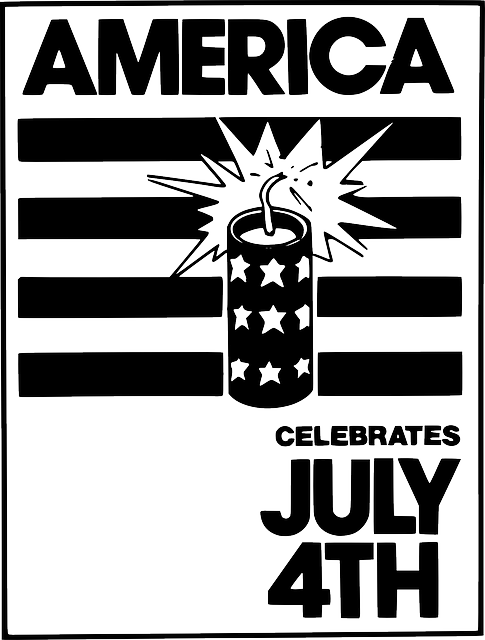 States, Silhouette, Fireworks, Day, United, Usa - Amerika - Feier - Rot U. Blau Karte (485x640), Png Download