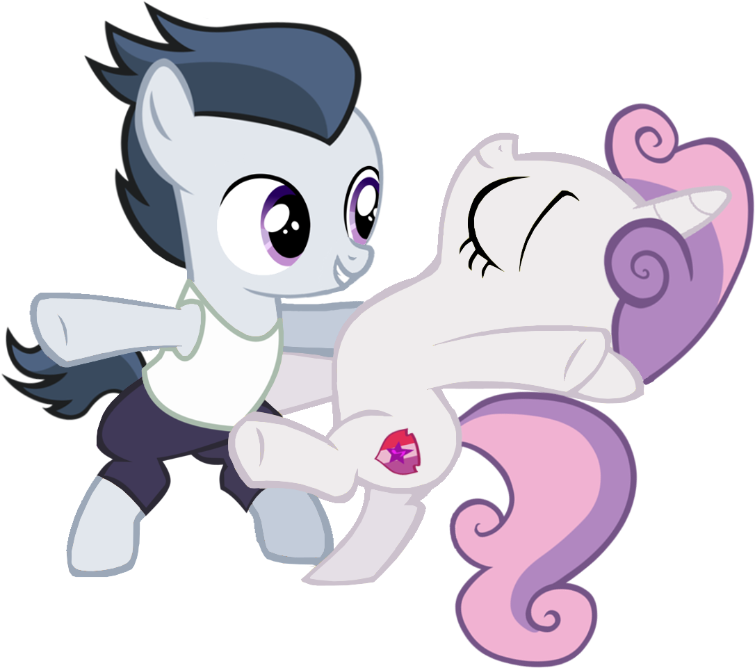 Lunaticdawn, Dancing, Rumbelle, Rumble - Mlp Rumble And Sweetie Belle (1139x1024), Png Download