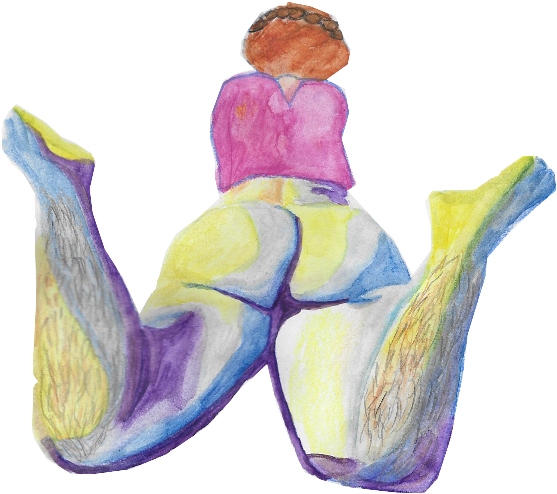 Watercolor - Sitting (612x792), Png Download