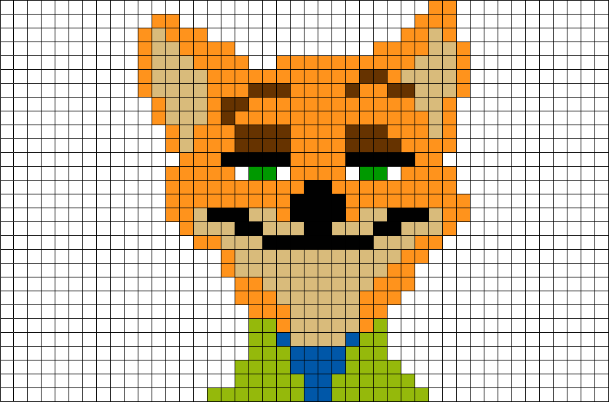 Nick Wilde Pixel Art (880x581), Png Download
