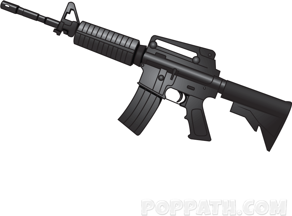 How To Draw A M - M16a1 Airsoft Spring Rifle (1000x1000), Png Download