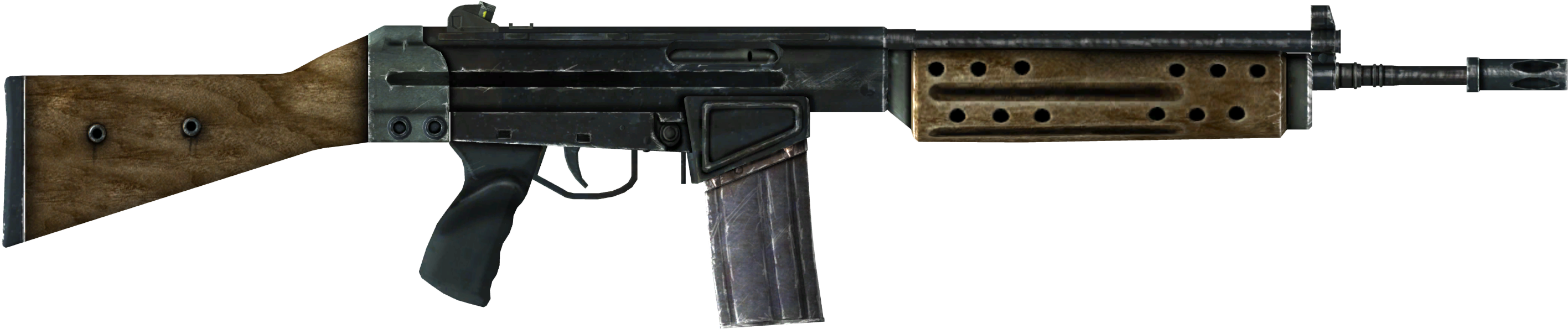 Rifle Wallpaper Hd - Fo3 Assault Rifle (2950x700), Png Download
