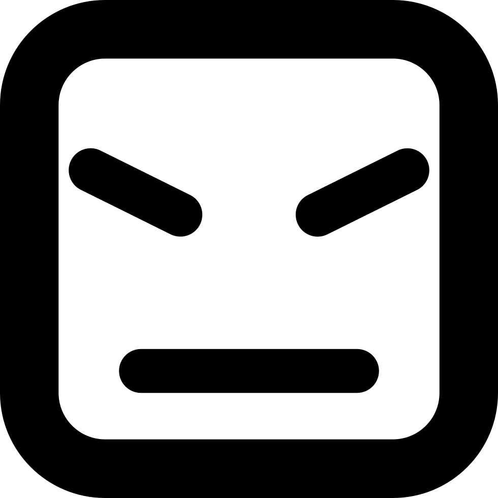 Angry Face Of Square Shape And Straight Lines Comments - Tangga Icon Png (980x980), Png Download