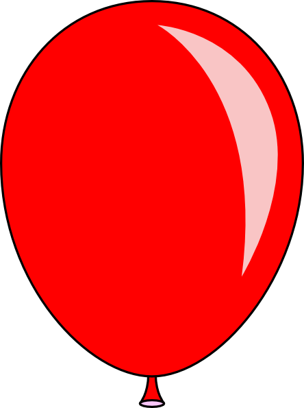 Red Balloon Clipart - Red And Blue Balloon Clipart (444x595), Png Download