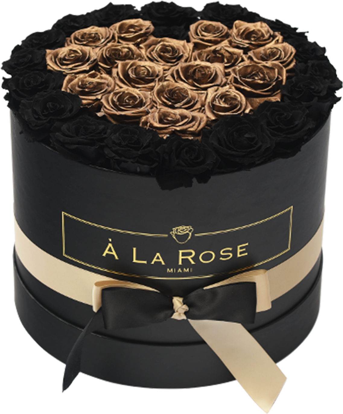 Orb Grand Black And Gold Heart Roses - Rose (2000x2000), Png Download