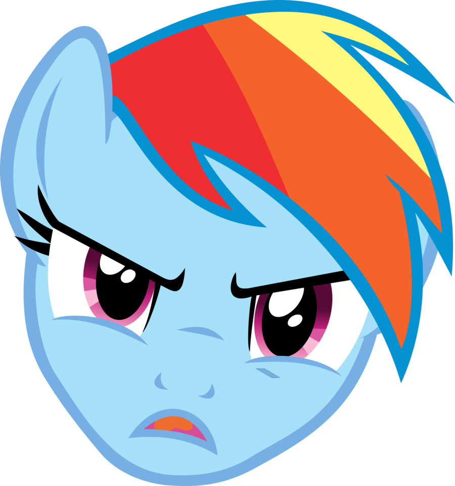 Mad Cartoon Faces - Rainbow Dash Angry (900x962), Png Download