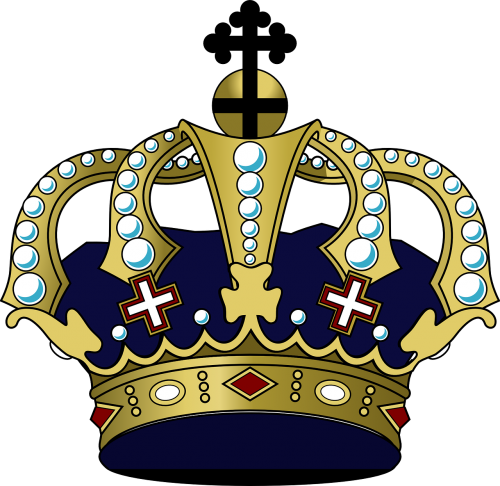 Watercolour - Prince Crown Blue Png (500x486), Png Download