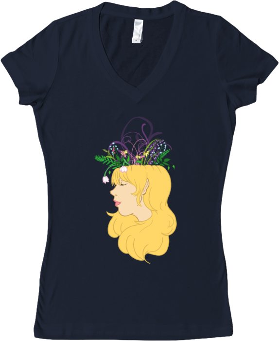 Flower Crown Women's V- - T-shirt (852x762), Png Download
