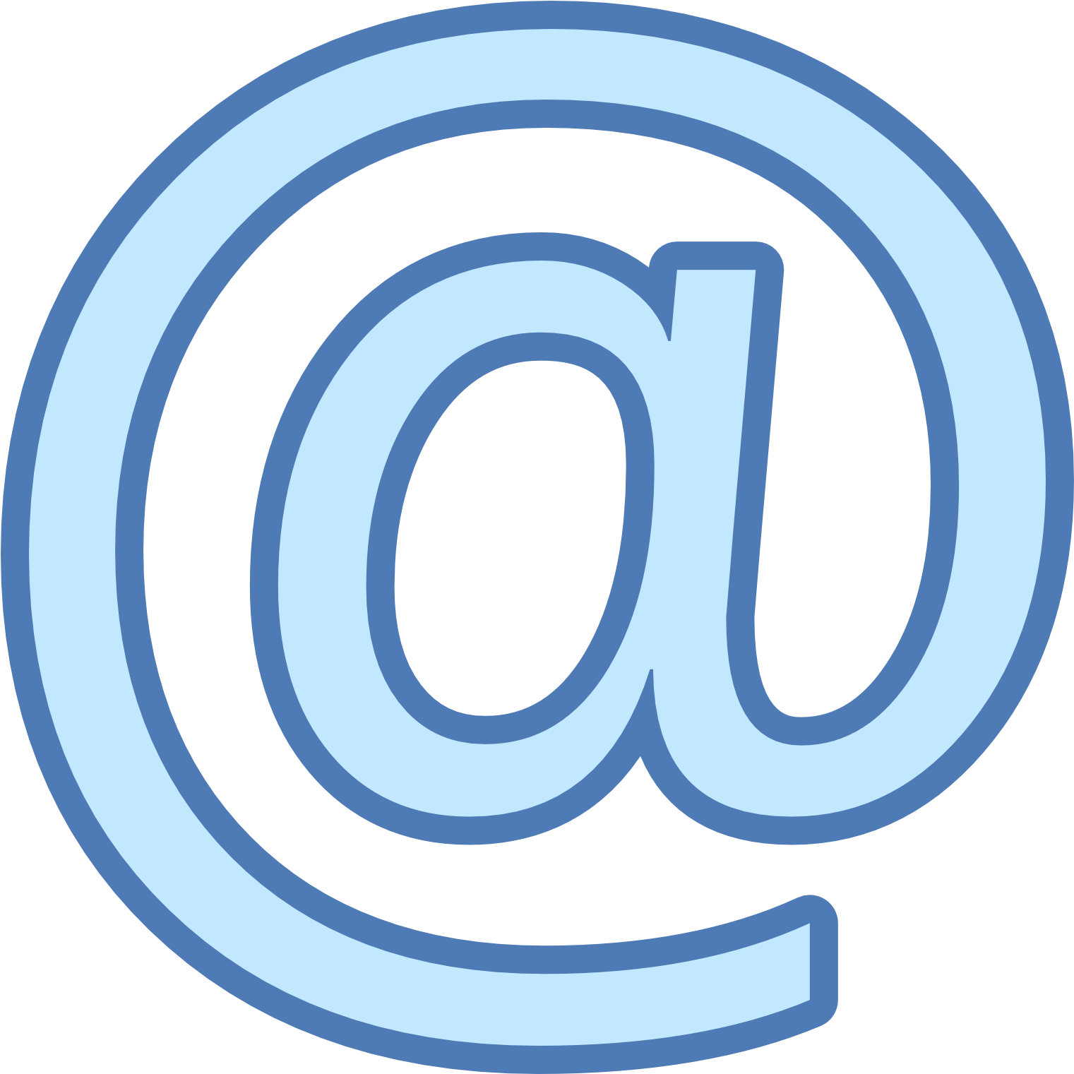 At Sign, @ Png - Icon (1600x1600), Png Download