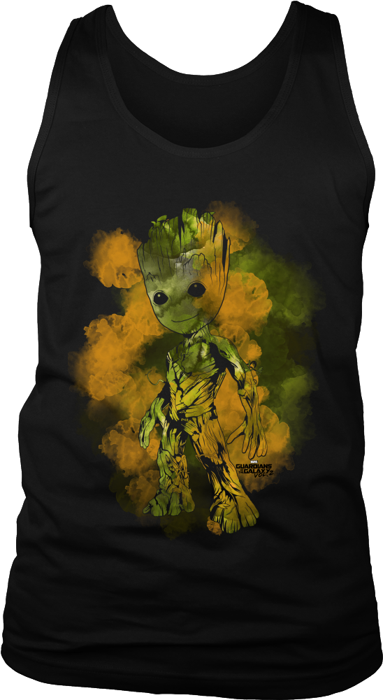 Guardians Of Galaxy Vol 2 Watercolor Groot Tshirt Graphic - Shirt (1000x1000), Png Download