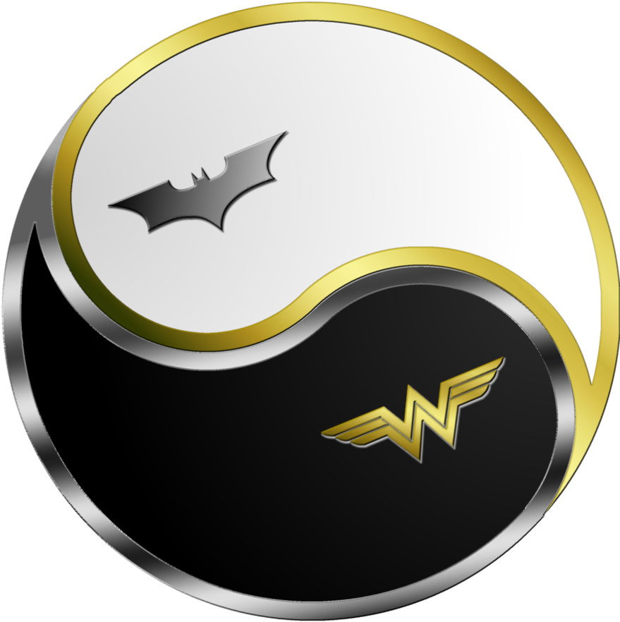 Batman Wonder Woman Yin Yang - Wonder Woman And Batman Logo (894x894), Png Download