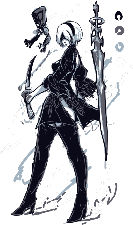 2 Type-bfirst Day Buy For My New - Nier: Automata (452x750), Png Download