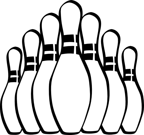 Bowling Clipart Drawing - Bowling Pins Coloring Page (600x560), Png Download