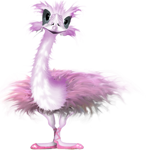 Clipart » Animals » Ostrich - Pink Ostrich (494x506), Png Download