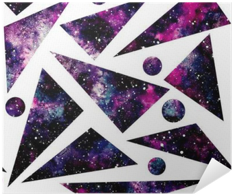 Watercolor Triangles And Little Circles With Nebula, - Watercolor Painting (400x400), Png Download