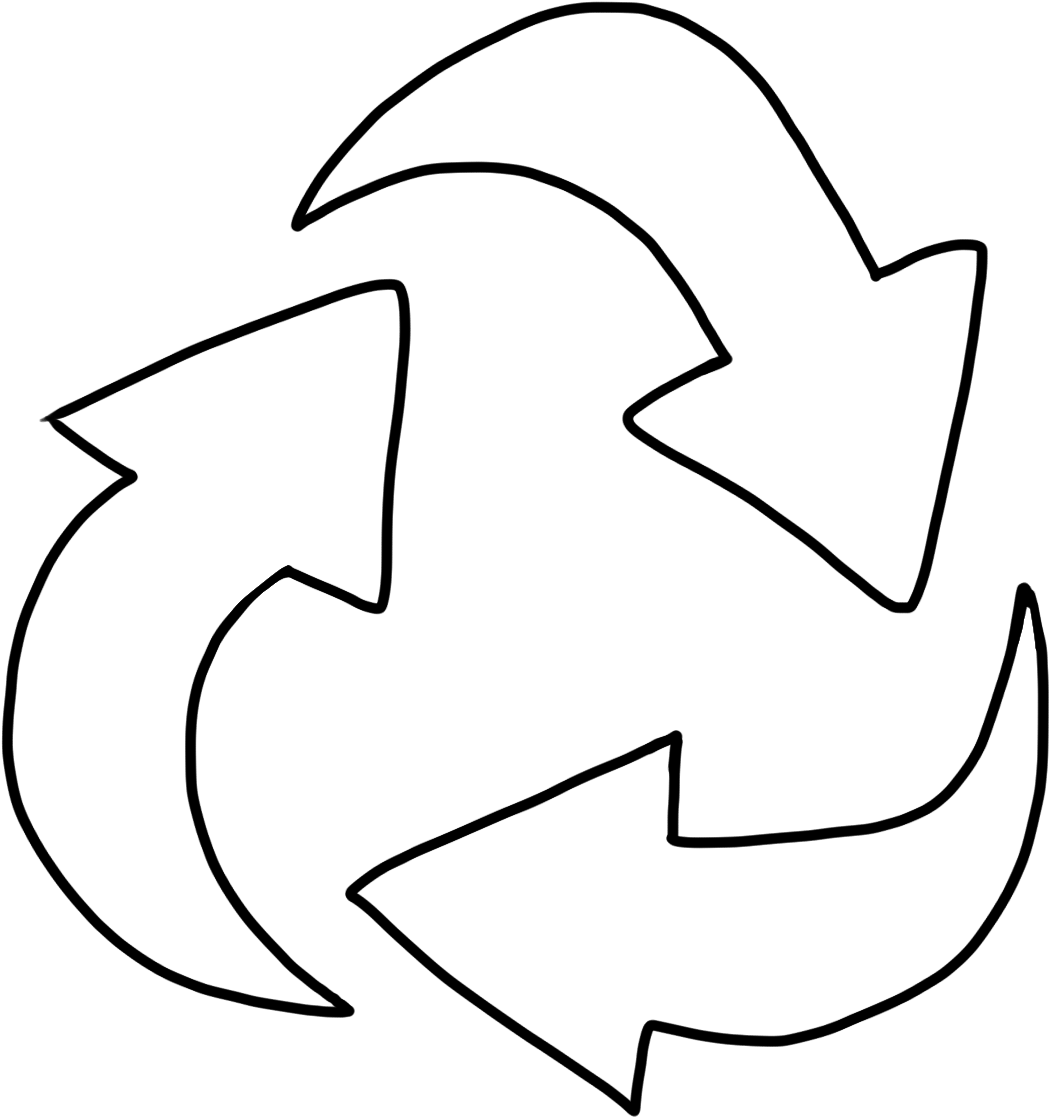 Recycling Symbol As Tree Coloring Page Free Recycle - Recycle Logo Black Background (1182x1200), Png Download