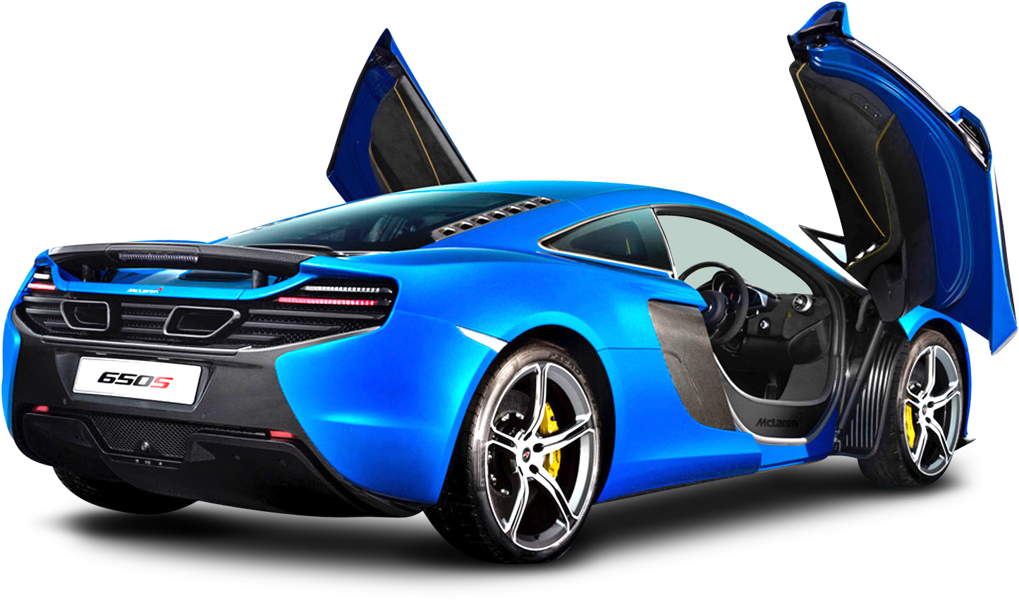 Blue Mclaren 650s Car Back Png Image (1620x969), Png Download