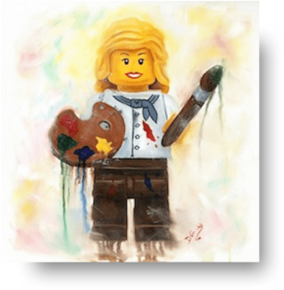 Lady Artist Original Painting - Art (480x480), Png Download