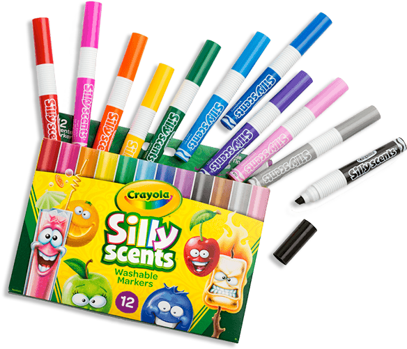 Crayola Sillyscents Markers Crayola Sillyscents Markers - Crayola - 12 Silly Scents Chisel Tip Markers (604x523), Png Download