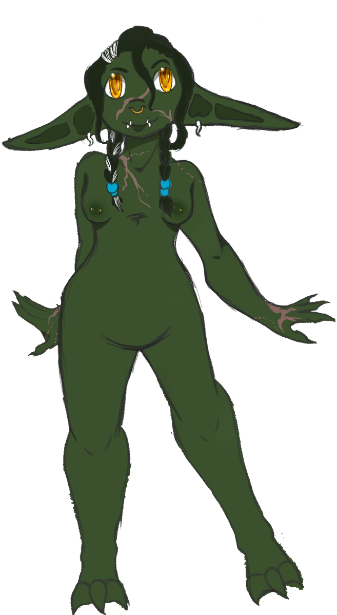 Girl Vix Leanne, Goblin Ranger/druid - Cartoon (722x1200), Png Download