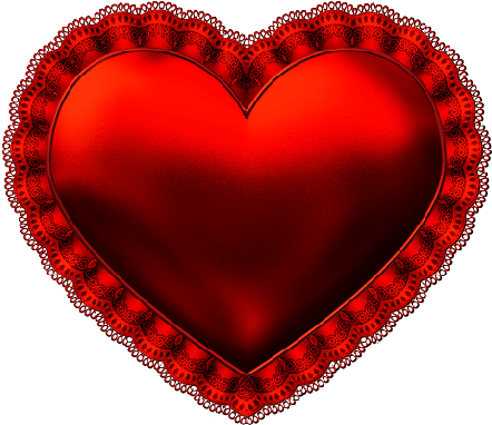 Red Lace Heart - Portable Network Graphics (500x447), Png Download