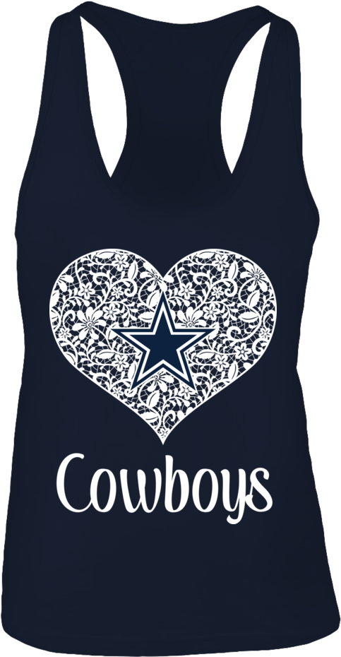 Dallas Cowboys - Dallas Cowboys - Lace Heart With Logo - Gildan Fleece (1000x1000), Png Download