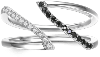 Soufeel White And Black Ring Silver - Soufeel Rings Soufeel White And Black Ring (380x380), Png Download