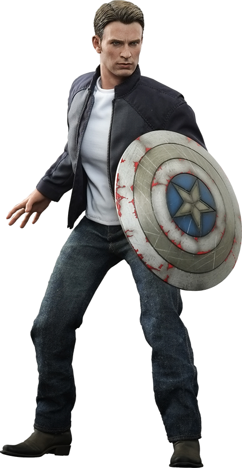 Hot Toys Captain America And Steve Rogers Sixth Scale - Captain America - The Winter Soldier - Captain America (480x927), Png Download