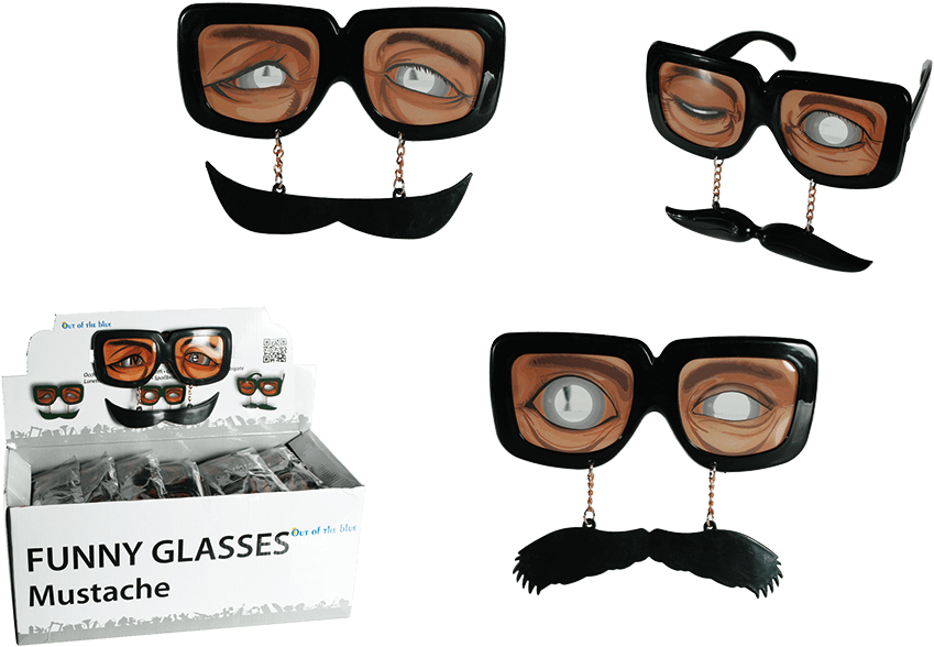 Novelty Glasses - Gafas De Broma Con Bigote (945x709), Png Download