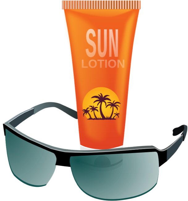 Sunscreen - Clipart - Sunblock And Sunglasses (656x700), Png Download