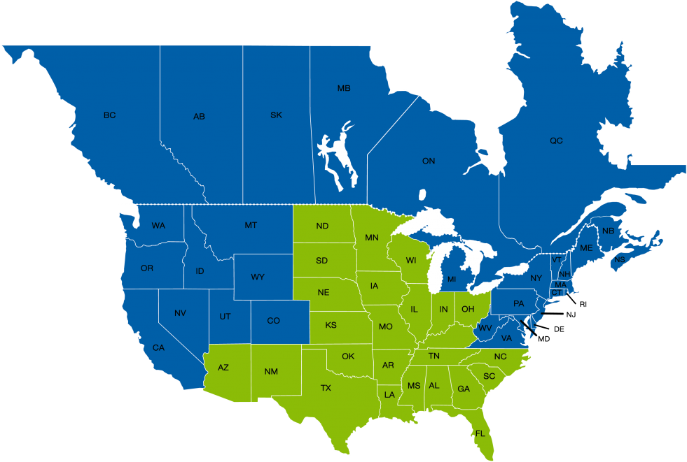 Sales & Marketing Manager North America - Map Of Usa And Mexico Canada (981x661), Png Download
