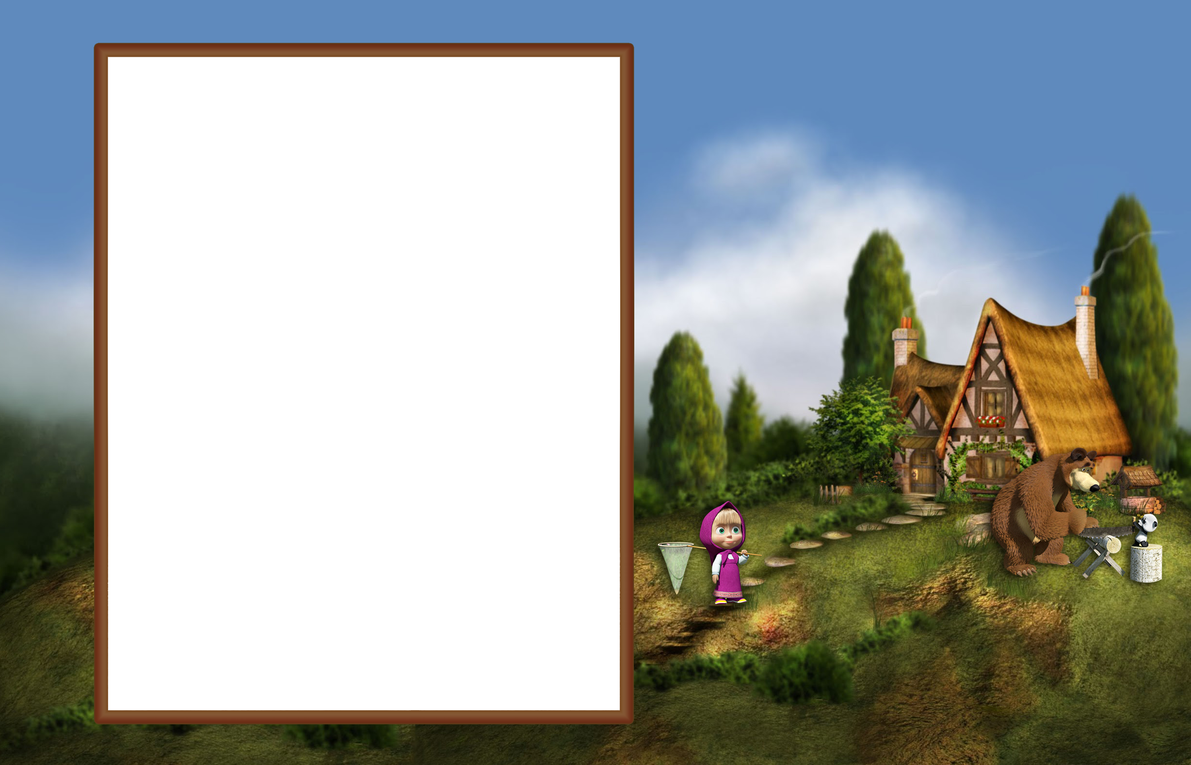 Background Masha And The Bear (2456x1578), Png Download