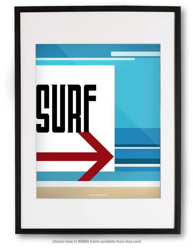 In Ikea Frame - Surf, California (1000x1000), Png Download