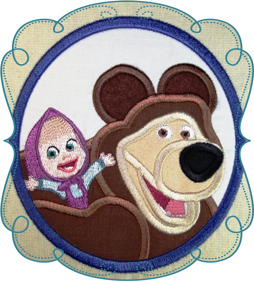 Marsha And Bear - Masha And The Bear Embroidery (1000x1000), Png Download