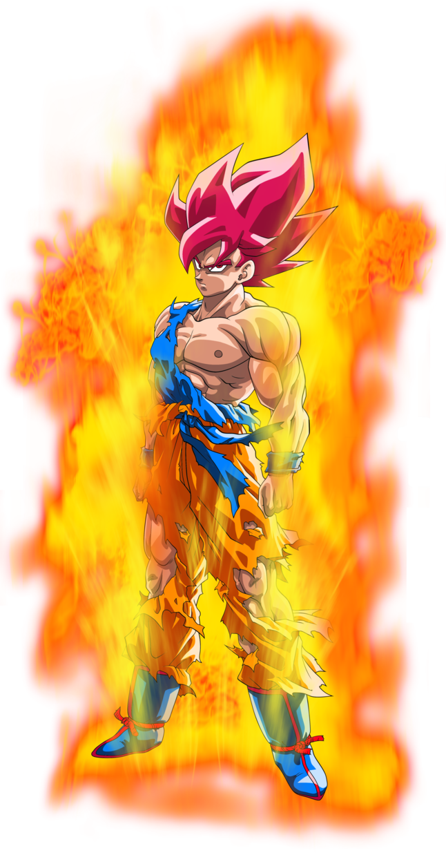 Super Saiyan God Aura Png - Goku Super Saiyan God Aura (646x1238), Png Download